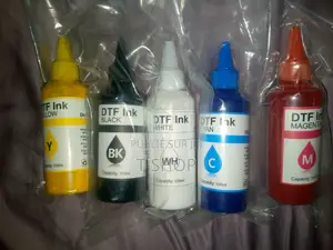 DTF Encre 6 Bouteilles De 100ml. 2blanc, 1jaune, 1cyan, 1rouge, 1noir