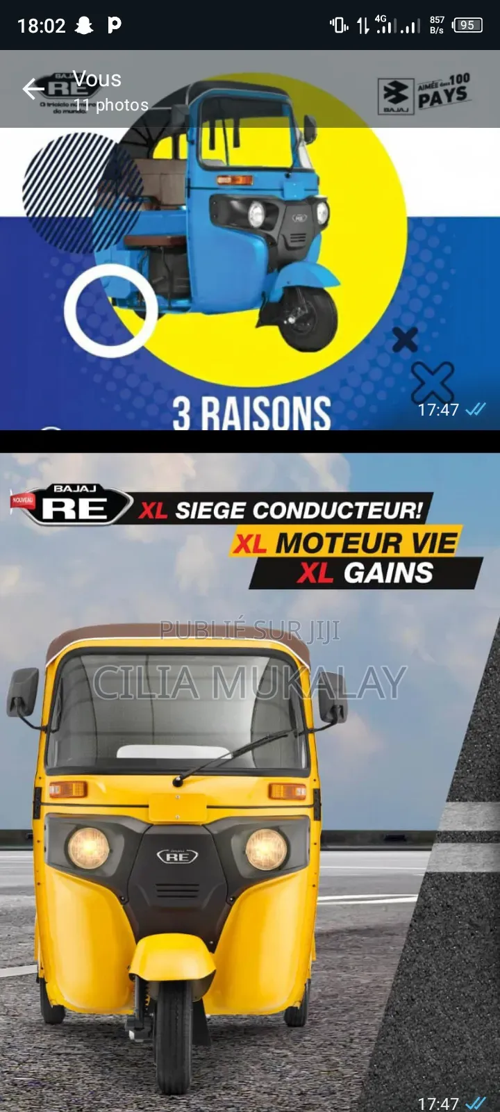 Neuf Bajaj RE 2025 Jaune