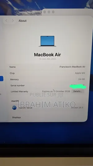 Nouveau Apple MacBook Air 2025 M4 13-inch 24GB Apple M4 SSD 500GB