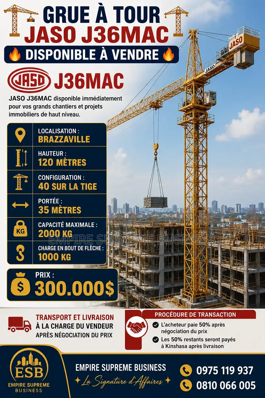  Grue À Tour Jaso J36mac Disponible À Vendre