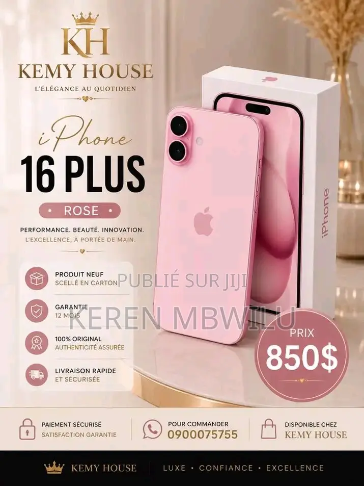 Nouveau Apple iPhone 16 Plus 128 GB Rose