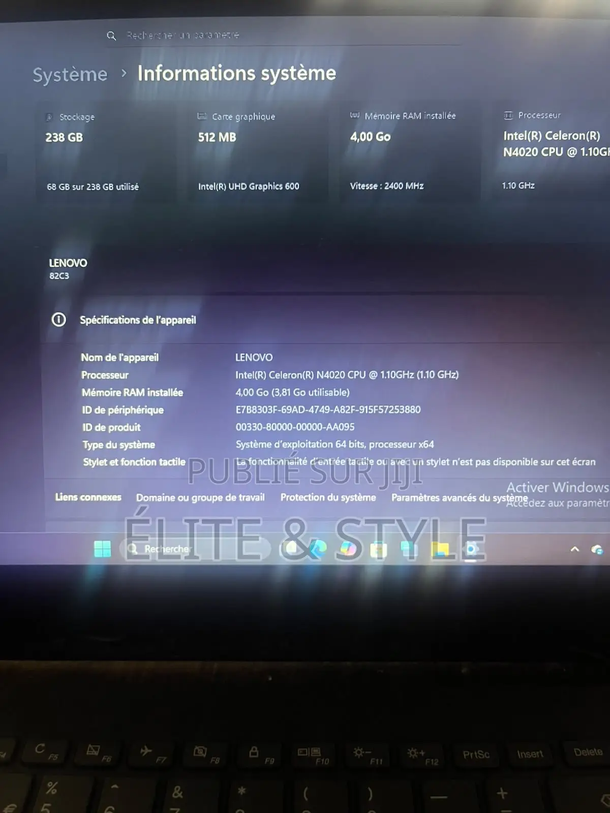 Ordinateur portable Lenovo G40 4GB Intel Celeron eMMC 250GB