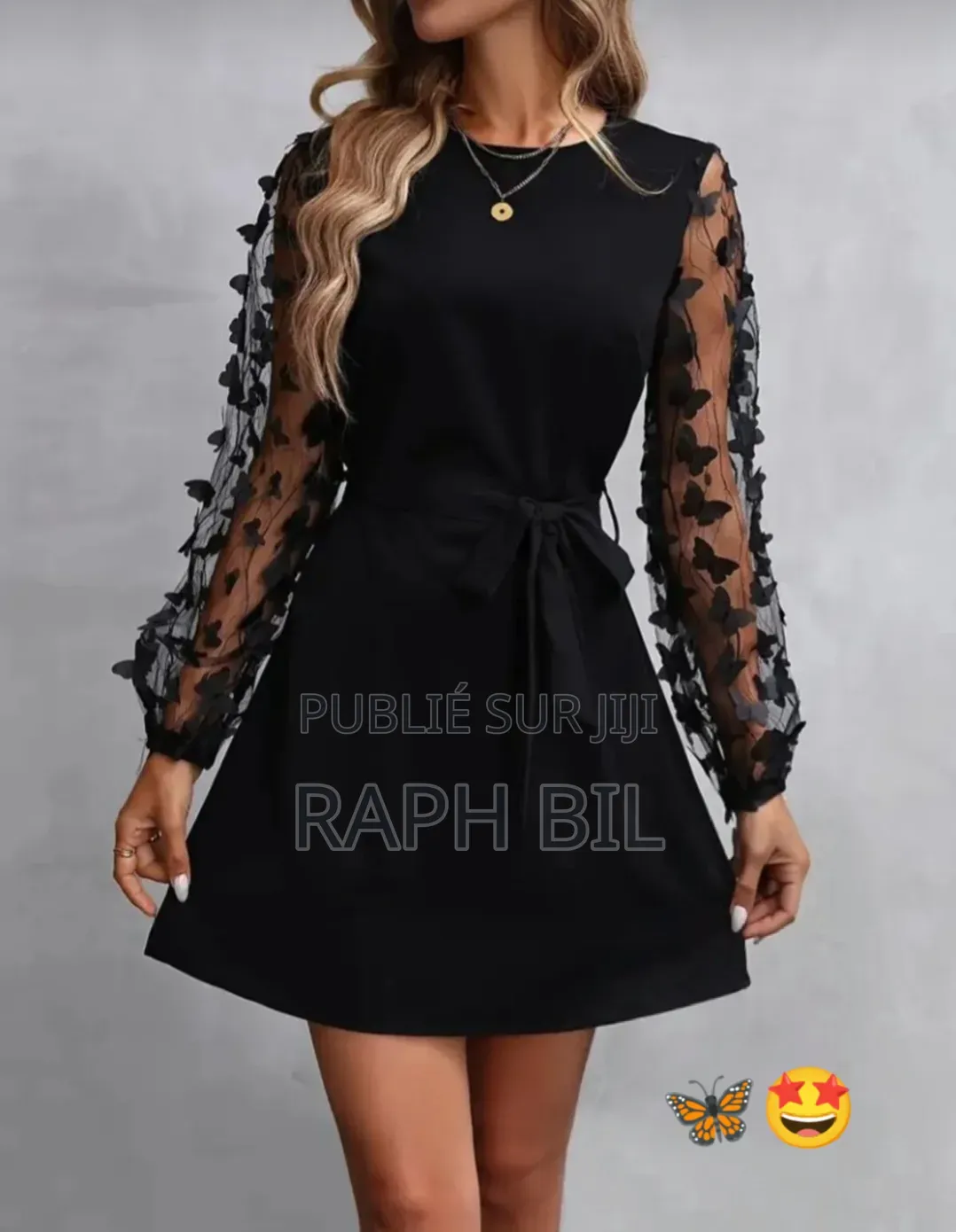 Robe Noire Papillon