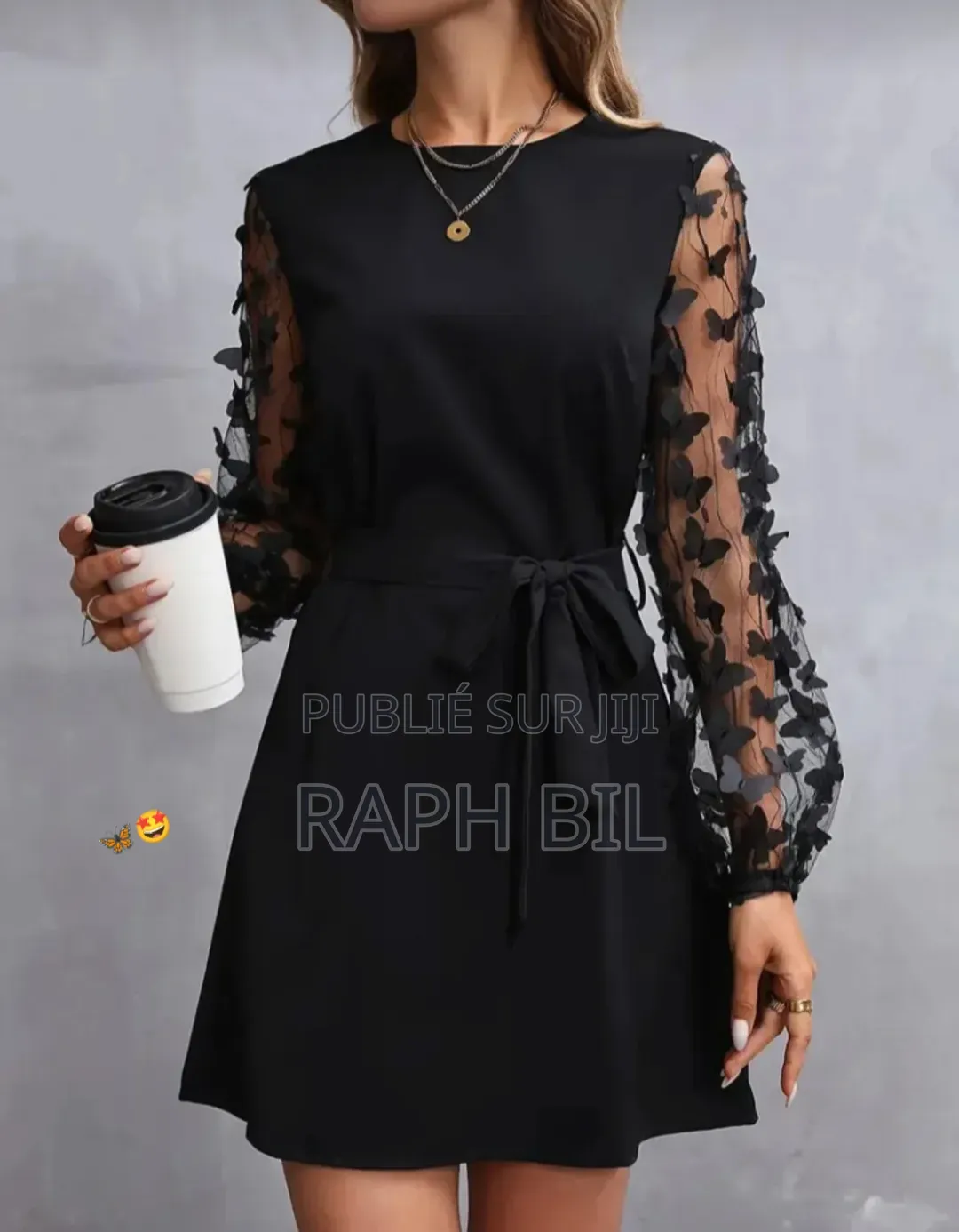 Robe Noire Papillon