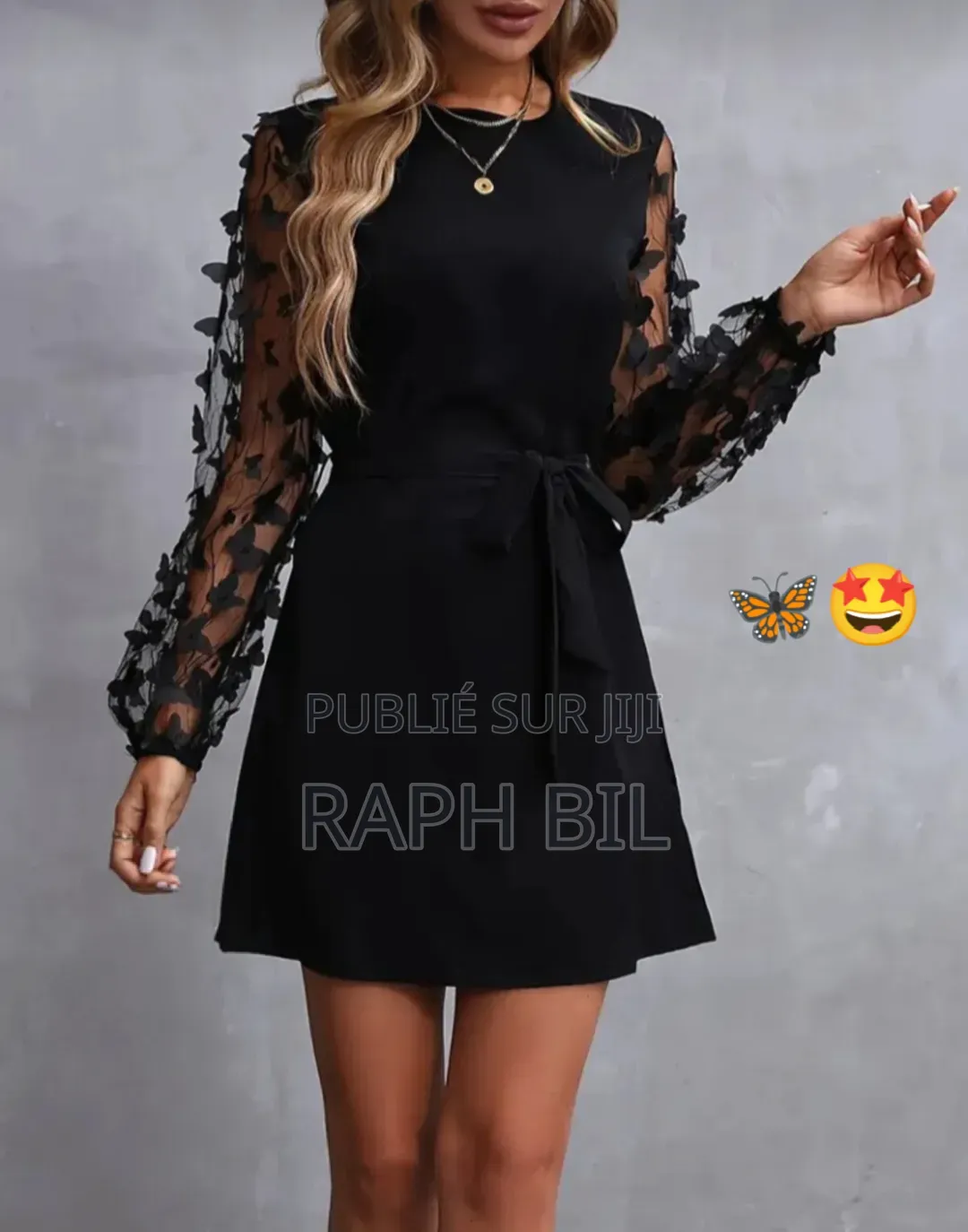 Robe Noire Papillon