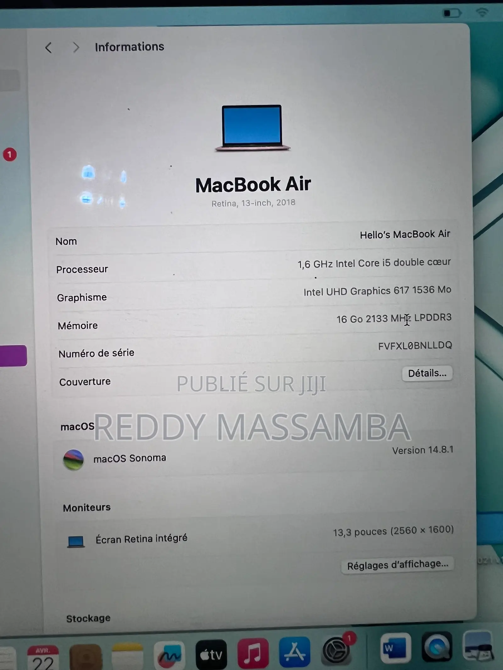 Nouveau Ordinateur portable Apple MacBook 16GB Intel Core i5 SSD 512GB