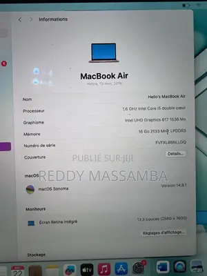 Nouveau Ordinateur portable Apple MacBook 16GB Intel Core i5 SSD 512GB