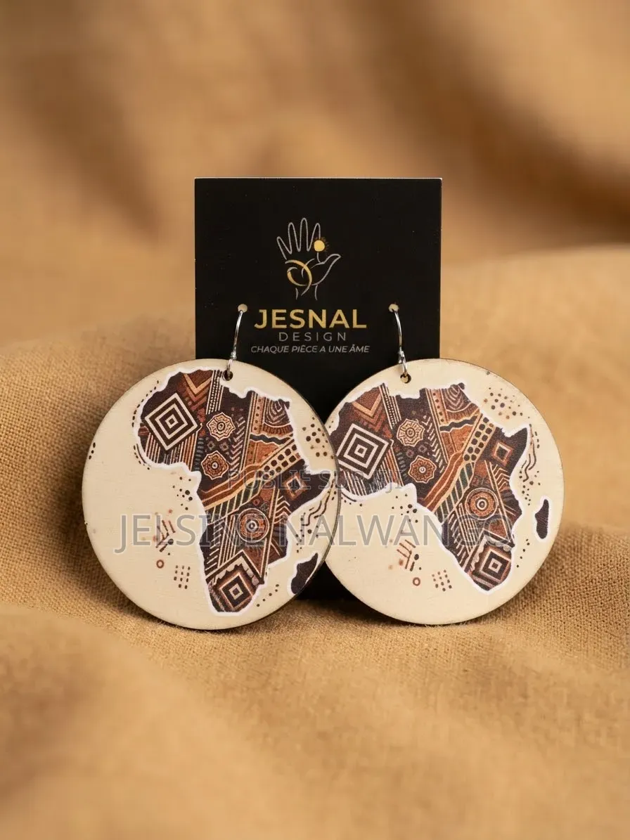 Boucles d'Oreilles Artisanales Aux Motifs Africains