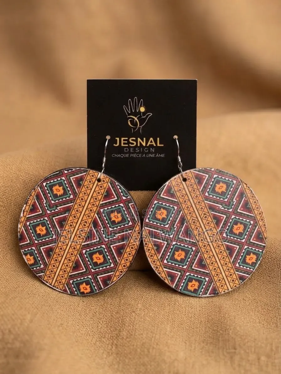 Boucles d'Oreilles Artisanales Aux Motifs Africains