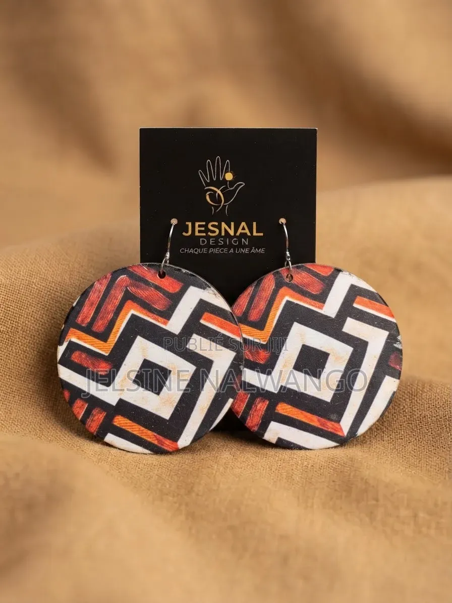 Boucles d'Oreilles Artisanales Aux Motifs Africains